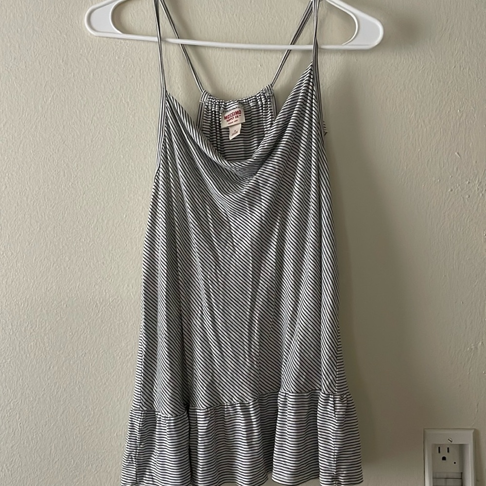 Mossimo Women’s Black/White Striped Tank Large